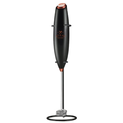 Double Whisk Milk Frother Handheld Mixer - Black N Copper by Zulay Kitchen