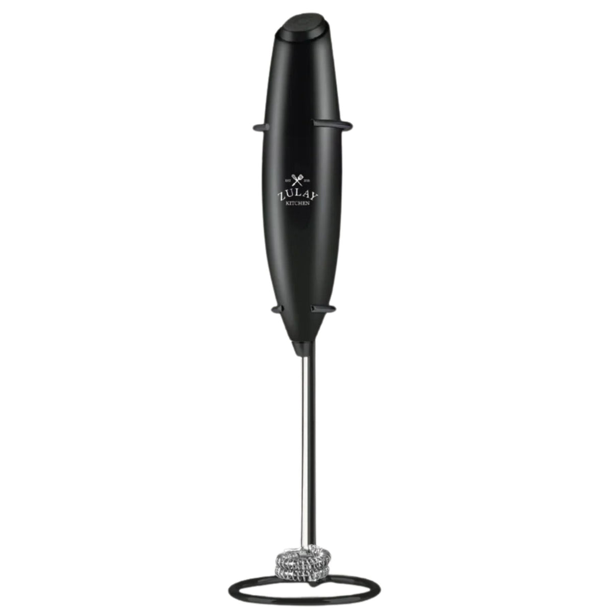 Double Whisk Milk Frother Handheld Mixer - Exec Black N Black by Zulay Kitchen