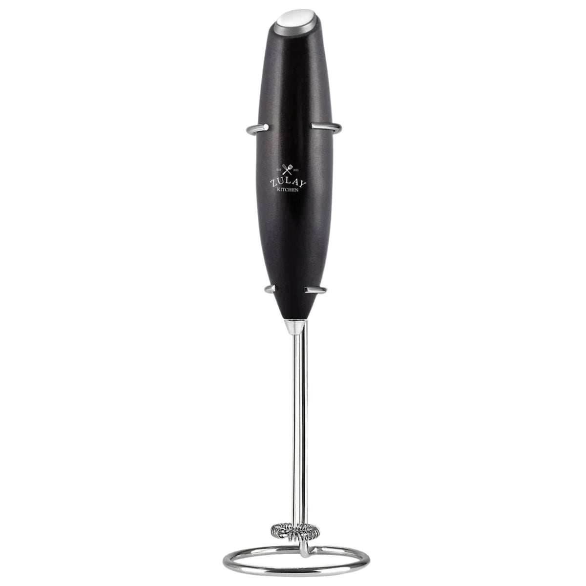 Milk Frother With Stand - Metallic Black by Zulay Kitchen