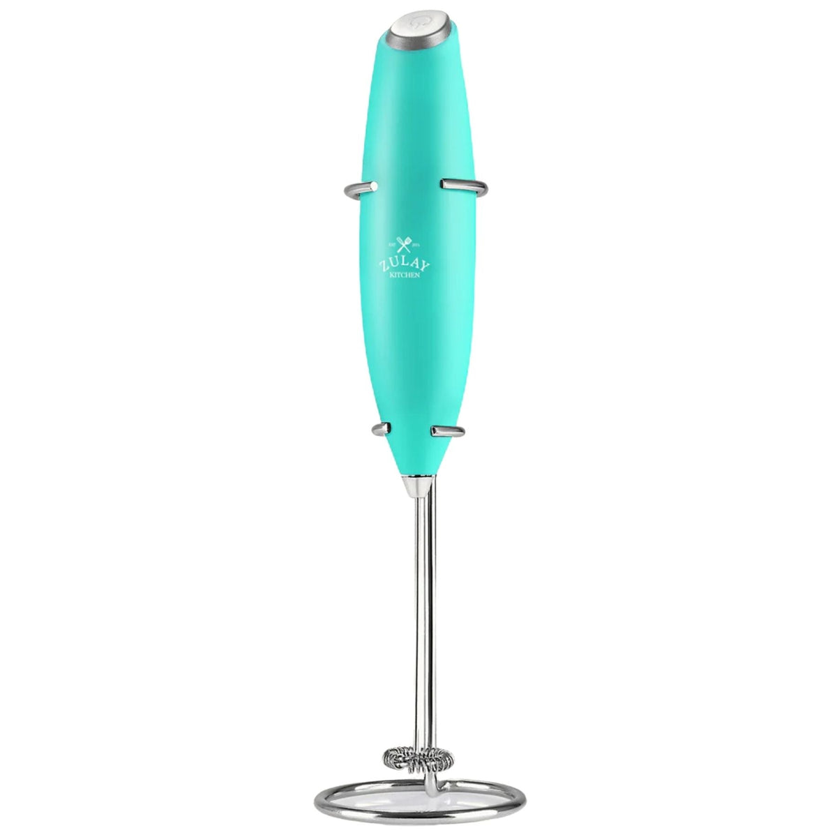 Milk Frother With Stand - Caribbean Aqua by Zulay Kitchen