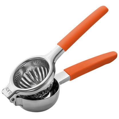 Stainless Steel Lemon Squeezer - Orange Handle by Zulay Kitchen
